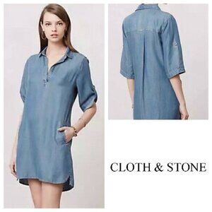 Cloth + Stone Arcata Tunic Dress Lyocell Size XS